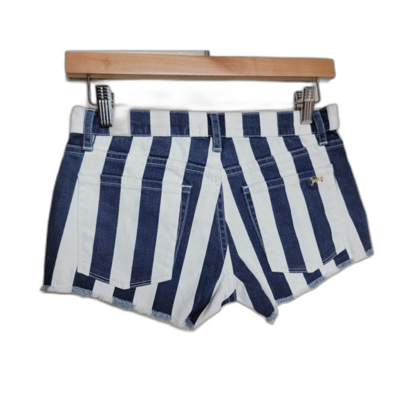 Juicy Jeans Couture Striped Blue & White Shorts - sz 24 - Picture 2 of 6